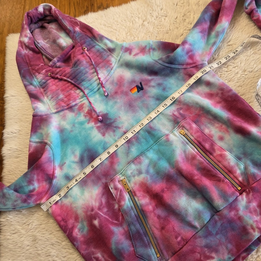 Aviator Nation Ninja Hoodie Sweatshirt Tie Dye Women's Small Oversized Purple - Picture 7 of 9